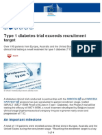 CORDIS - Article - 443054 Type 1 Diabetes Trial Exceeds Recruitment Target - en