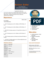 Arslan Zafar Resume PDF