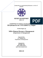 Seminar Report: (Department of Management)