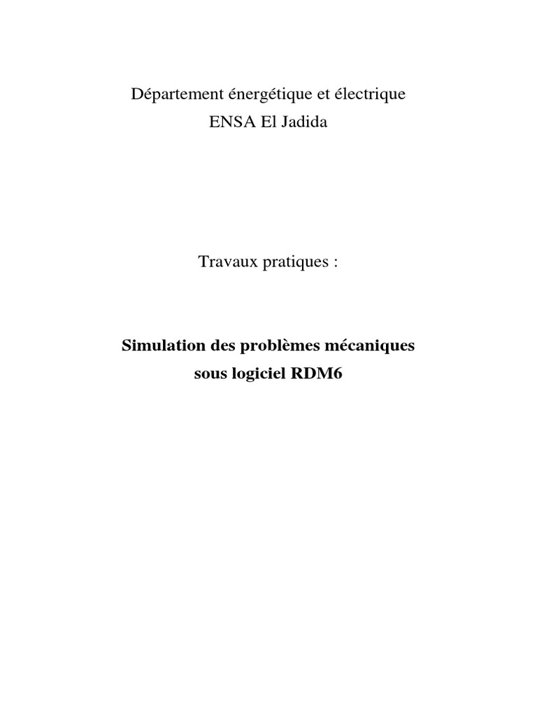 Simulation Mécanique avec RDM6 | PDF | Flexion (matériau) | Résistance ...