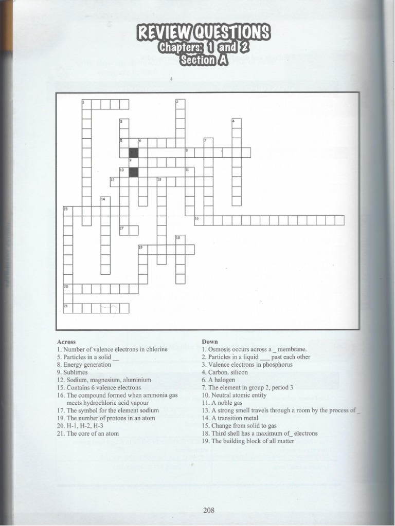 CSEC Chem Crossword Puzzles PDF
