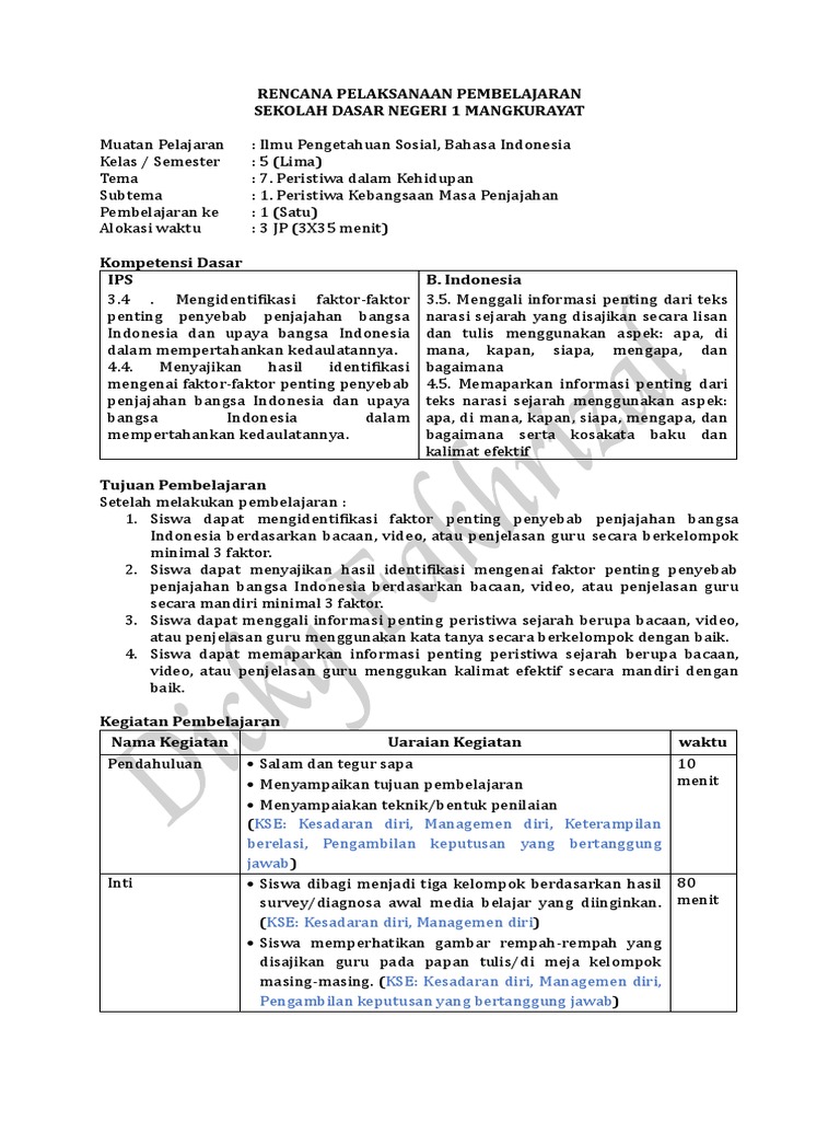 RPP Diferensiasi Dengan Kse | PDF