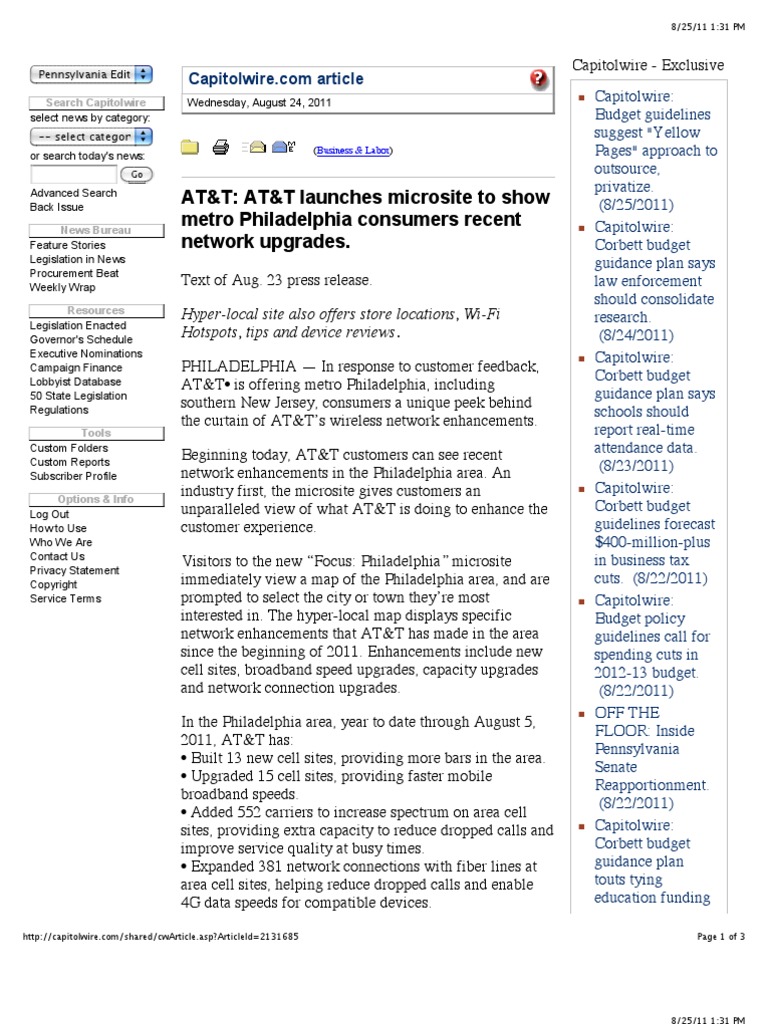 Capitol Wire Post Focus Philadelphia | PDF | At&T | Wi Fi