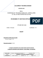 Bac 2023 Polynesie STHR Economie Et Gestion Hôtelière