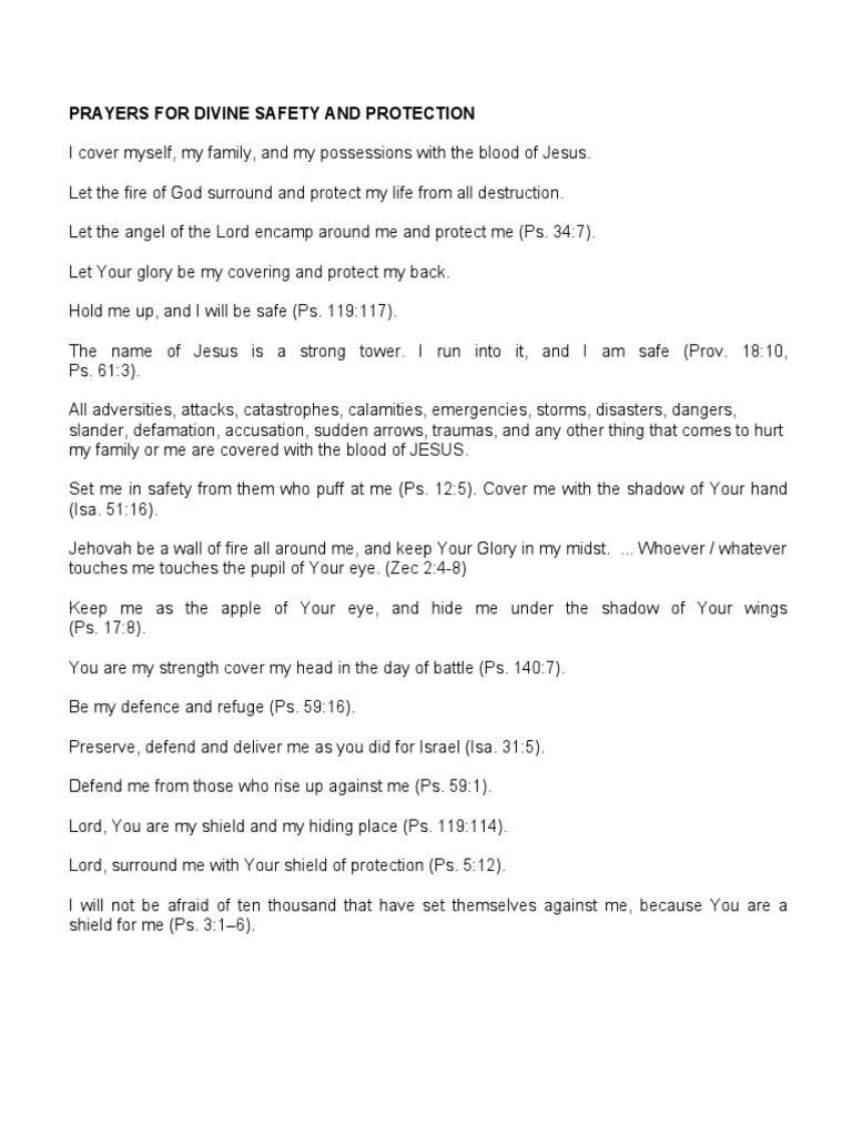 Divine Safety and Protection Prayers | PDF | Politics | Philosophy