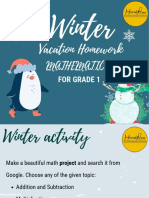Maths Project Grade 1 Winter Vacation Activity