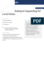 Content Marketing Copywriting For Local Eatery PDF