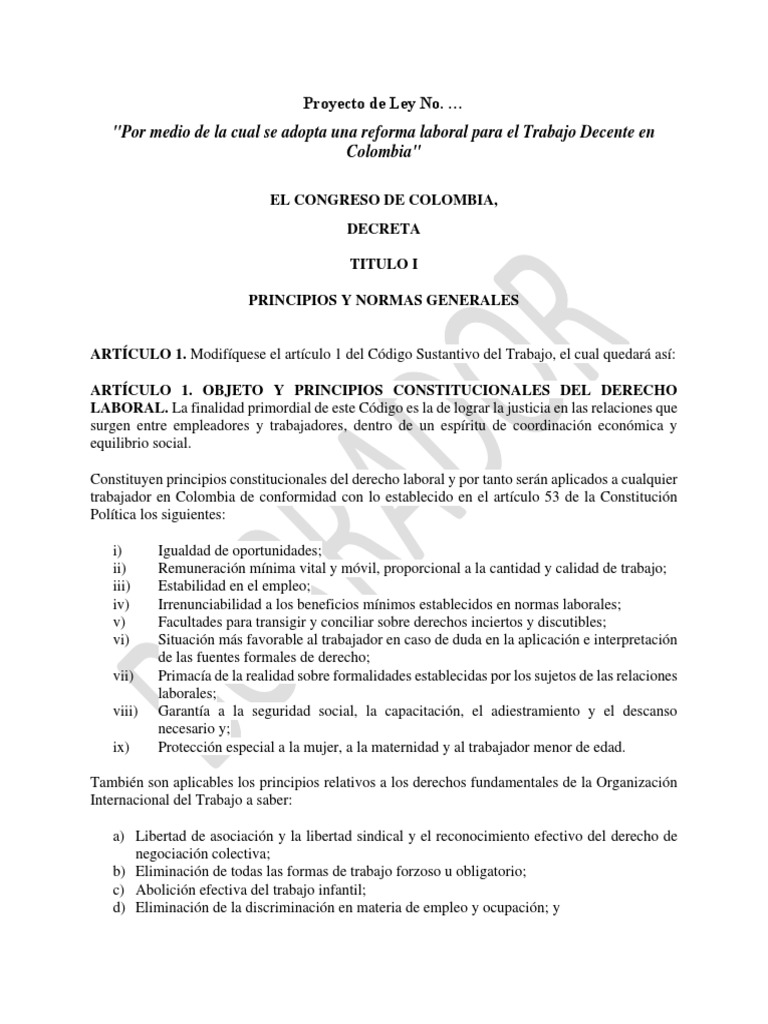 PL Reforma Laboral 150323 | PDF | Derecho laboral | Salario