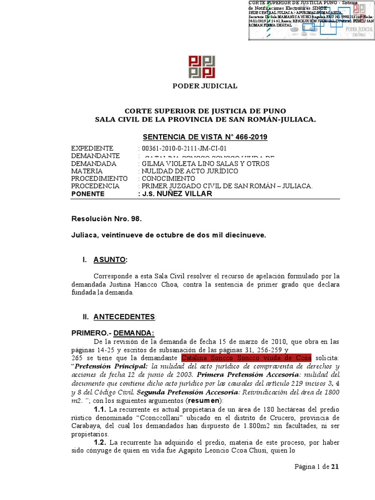Sentencia de Vista Grupo B | PDF | Evidencia (ley) | Sentencia (ley)