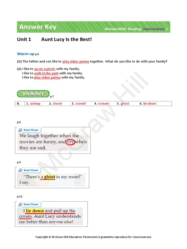 Studentbook Answerkey Intermediate 1 Pdf