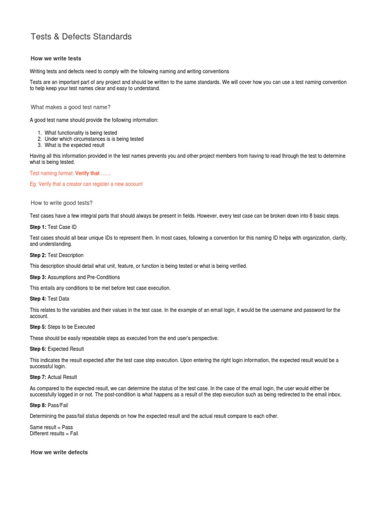 Test and Defect Reporting Standards | PDF | User (Computing) | Login