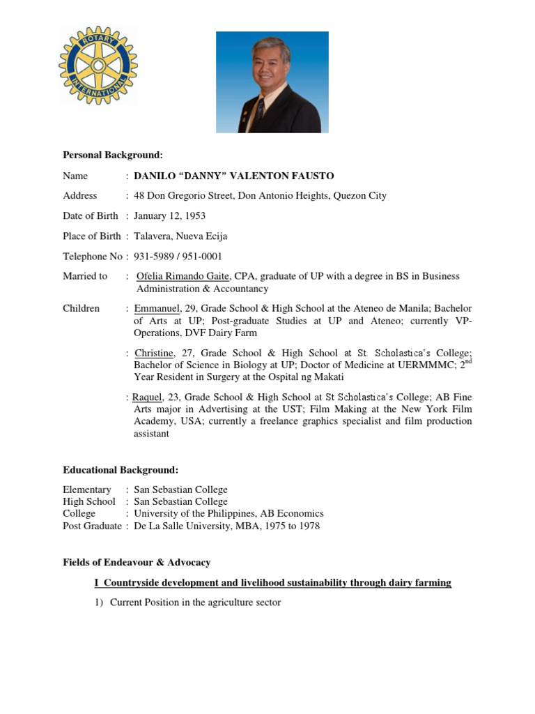 Danny Fausto: Dairy Farming Leader | PDF | Metro Manila | Philippines