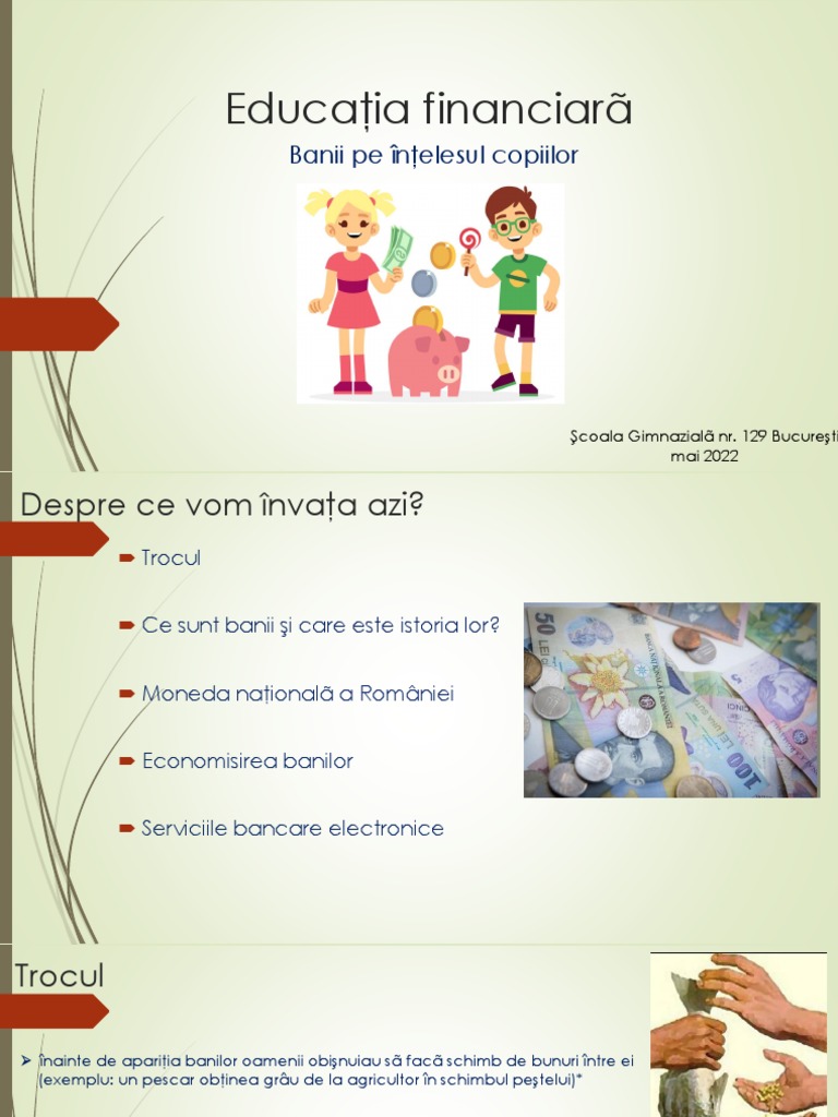 Educatie Financiara Pentru Copii Fise De Lucru Educatia financiara pt copii | PDF