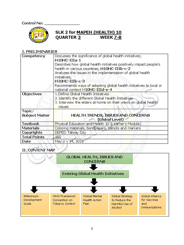HEALTH 10 - Q2 - WEEK - 7 8 Mabala Babayson PDF | PDF | Global Health ...