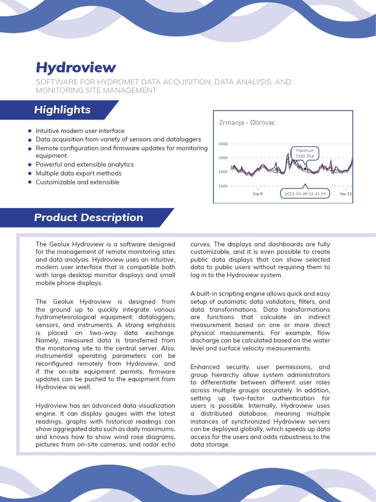 Hydroview Datasheet-Web | PDF | Data | Data Management