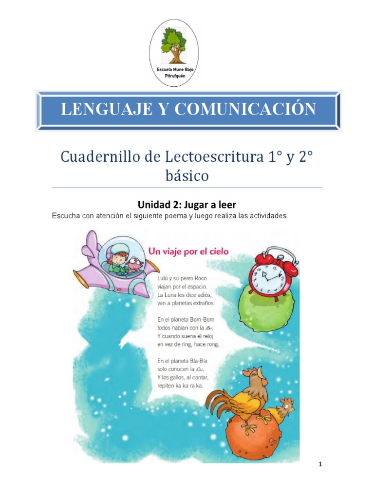Cuadernillo de Lectoescritura 1° y 2° | PDF | Lingüística | Escritura