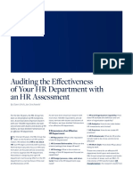 Auditing The Effectiveness of Your HR Department With An HR Assessment