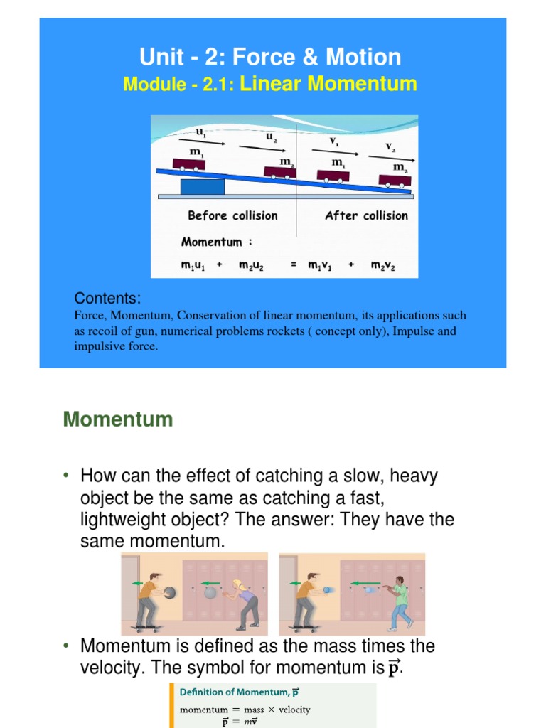 2 1 Force And Motion Pdf Momentum Force