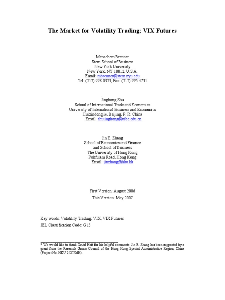 VIX Futures: Analyzing Volatility Trading | PDF | Vix | Volatility ...