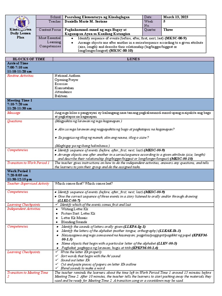 Dlp Q3 Week 5 Day 1 Pdf Learning Teachers