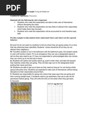 restroom precedure - lesson plan 