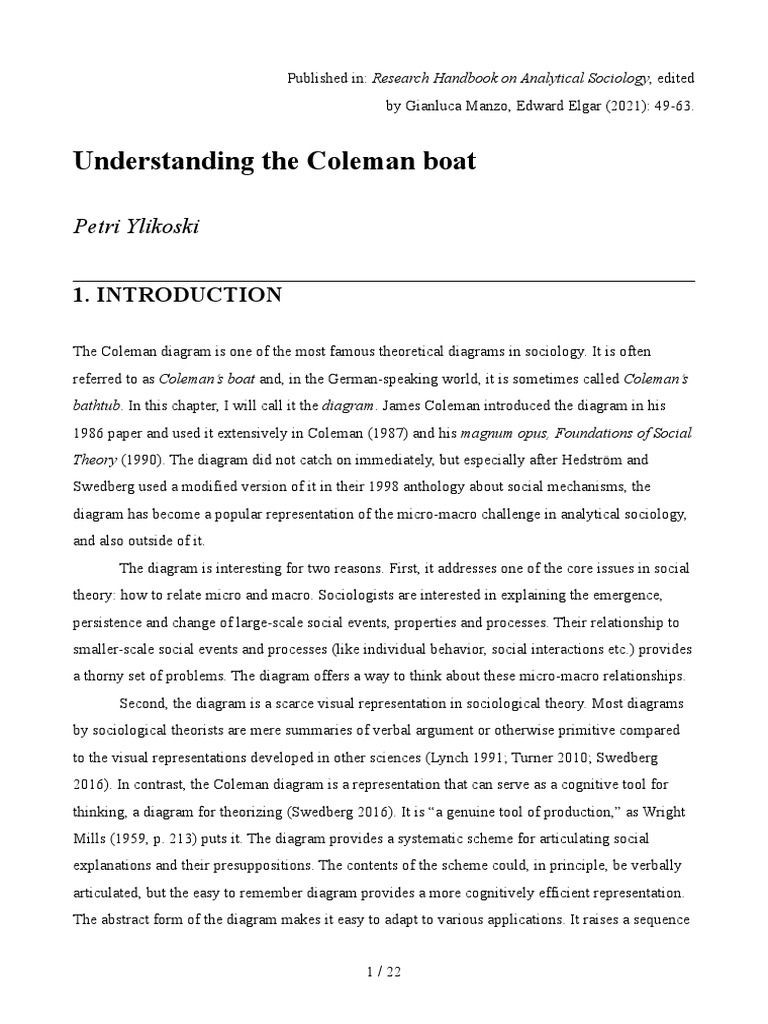 Understanding The Coleman Boat 2021 | PDF | Causality | Sociology