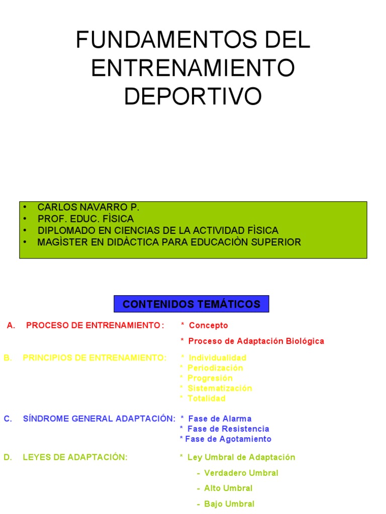 Fundamentos Del Entrenamiento Deportivo