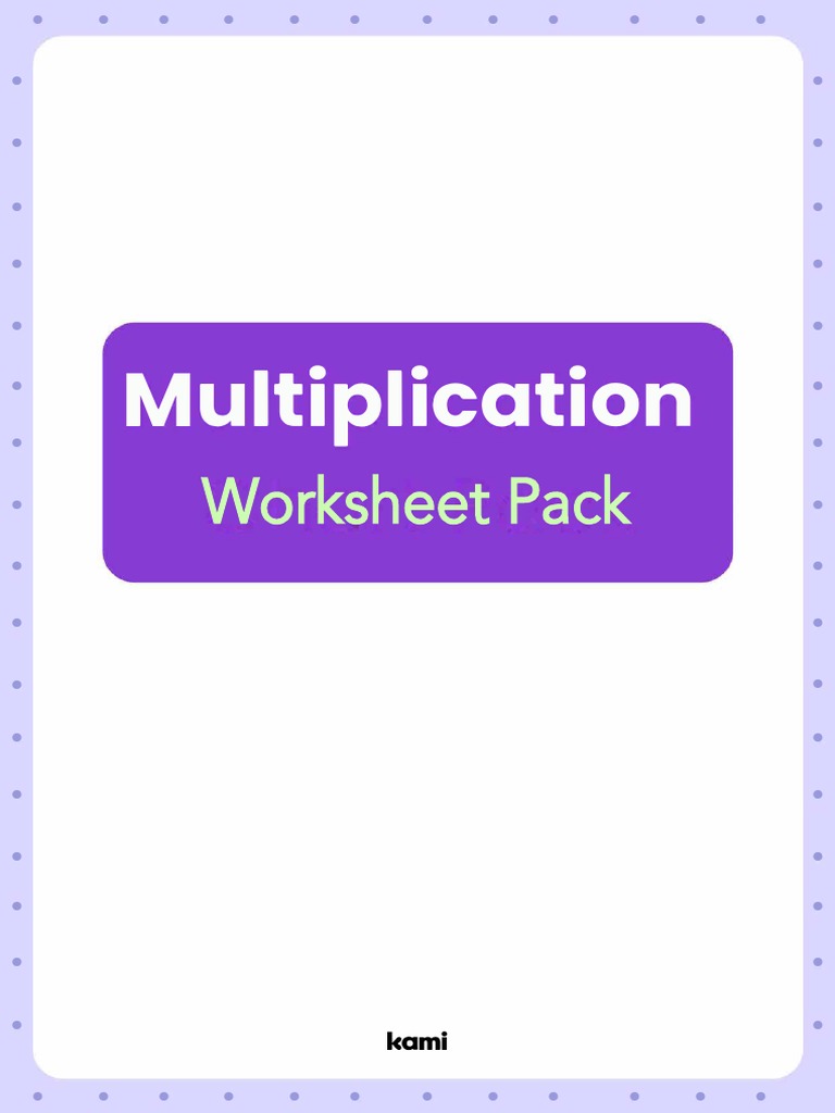 Multiplication Worksheet Pack | PDF