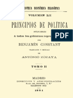 Benjamin Constant - Principios de Política Aplicables A Todos Los Gobiernos Representativos, T. II