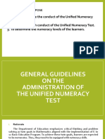 Unified Numeracy Test Guide Tools