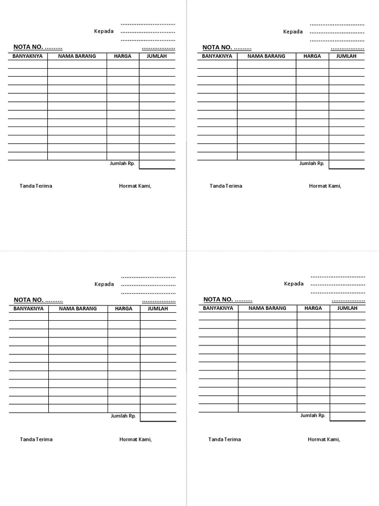 Nota kosong pdf