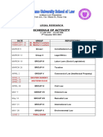 Legal Research Schedule for 2nd Semester 2022-2023
