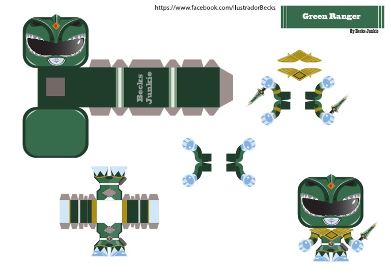 Green Ranger Mini Papercraft by Becks Junkie PDF | PDF