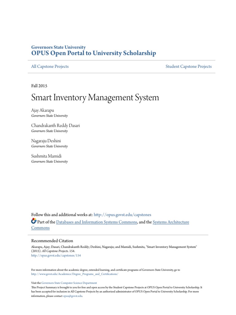 Smart Inventory Management System | PDF | Software Testing | Unified ...