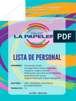 Lista de Personal - La Papelera S.A.