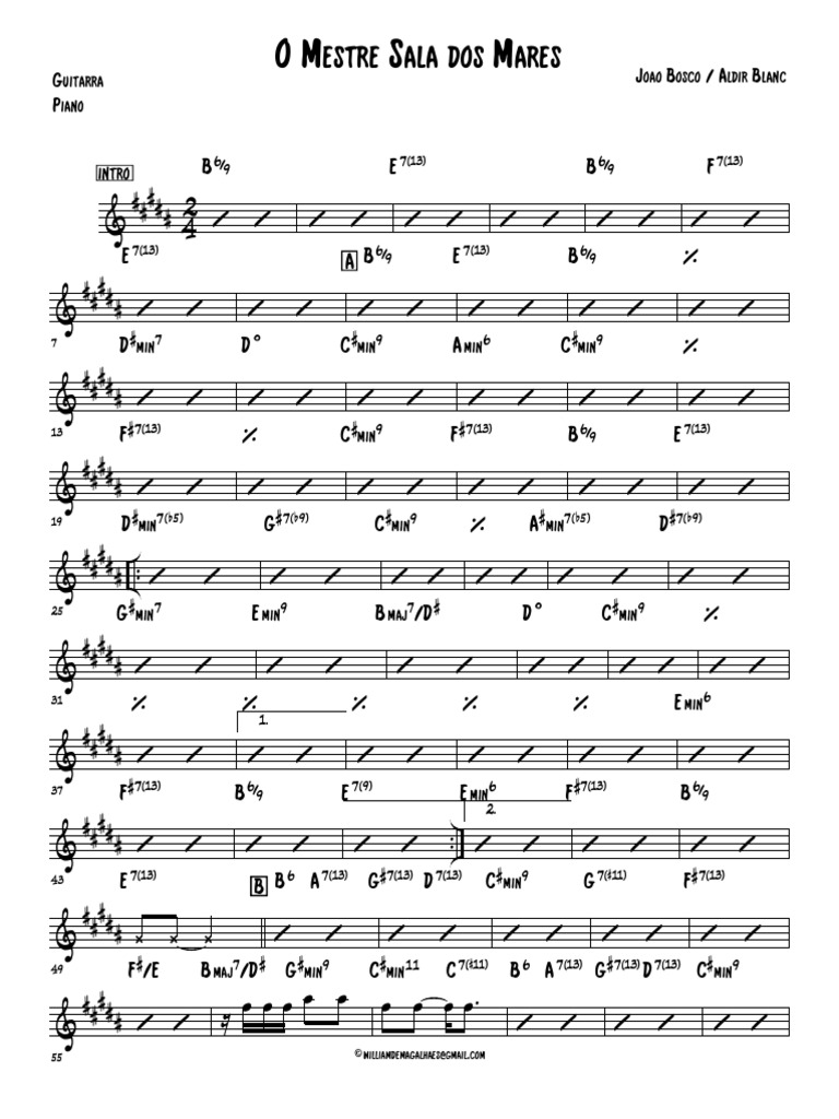 O Mestre Sala Dos Mares - Guit e Piano | PDF