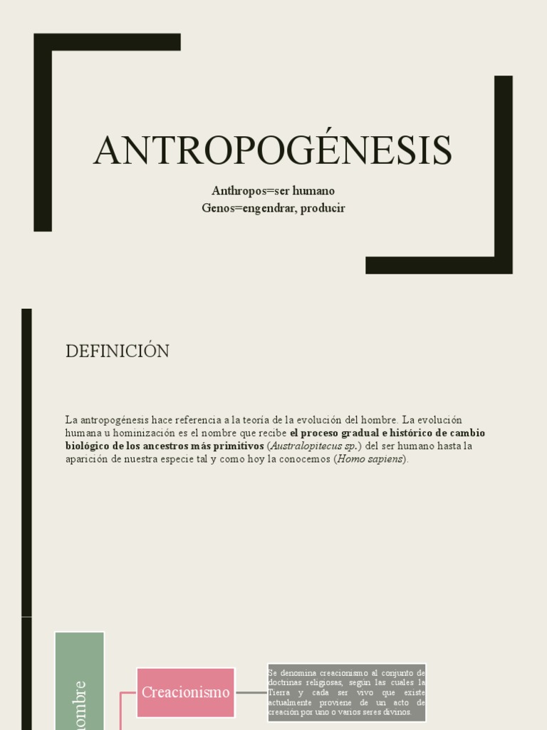 Antropogénesis: Evolución del Hombre | PDF