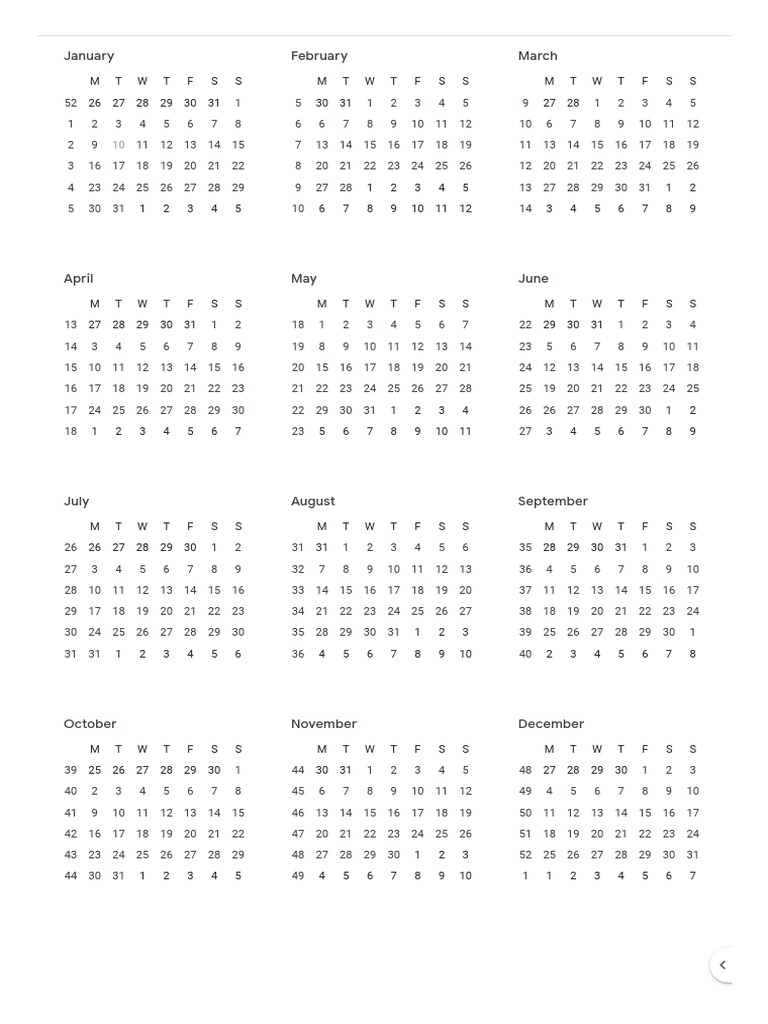 Google Calendar 2023 Year PDF