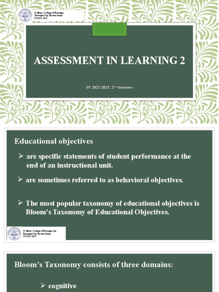 Learning Targets and Assessment Strategies | PDF | Learning | Affect ...
