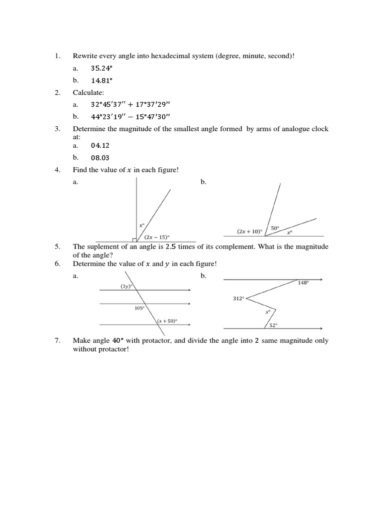 Soal PH Angle and Parallel Lines | PDF