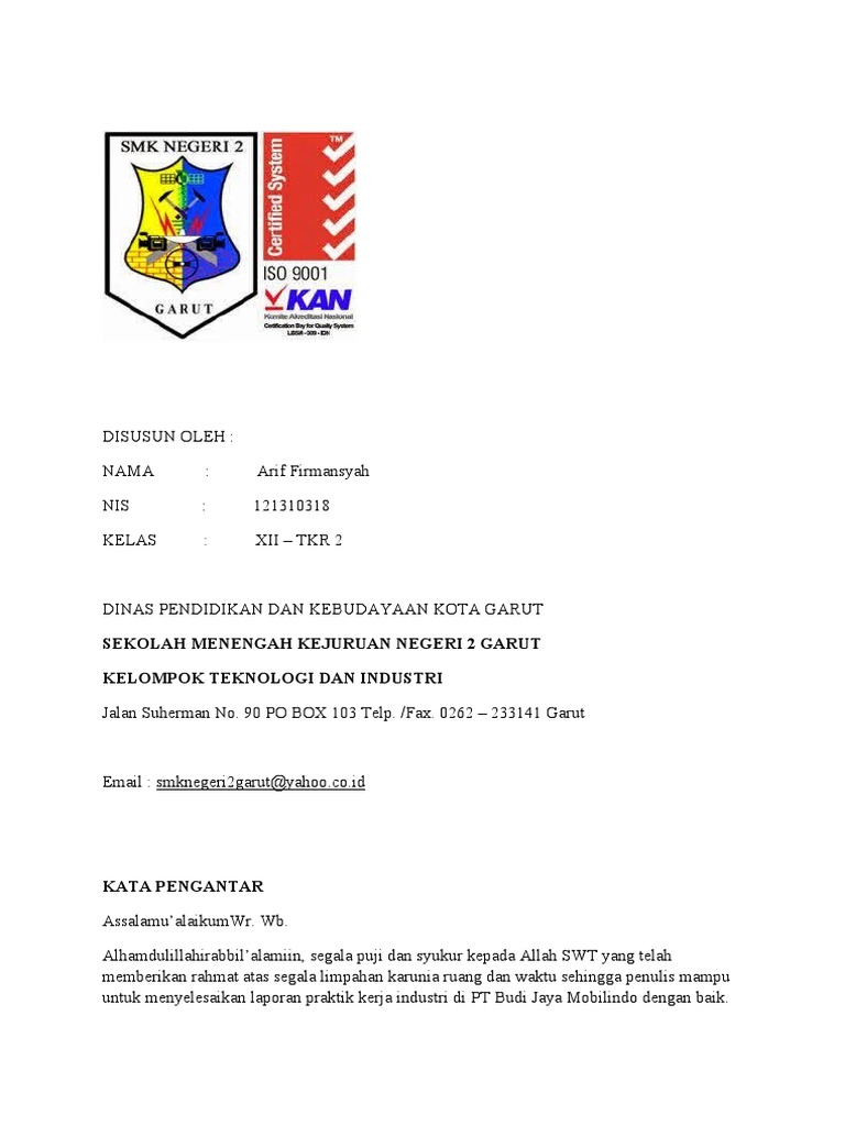 Contoh Laporan PKL | PDF