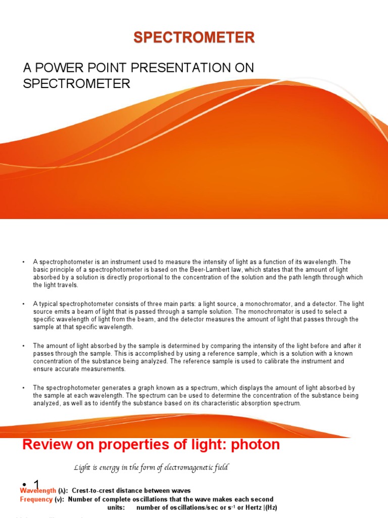 Spectometer and Spectophotometer | PDF
