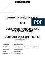 Liebherr S190L Container Crane Specification