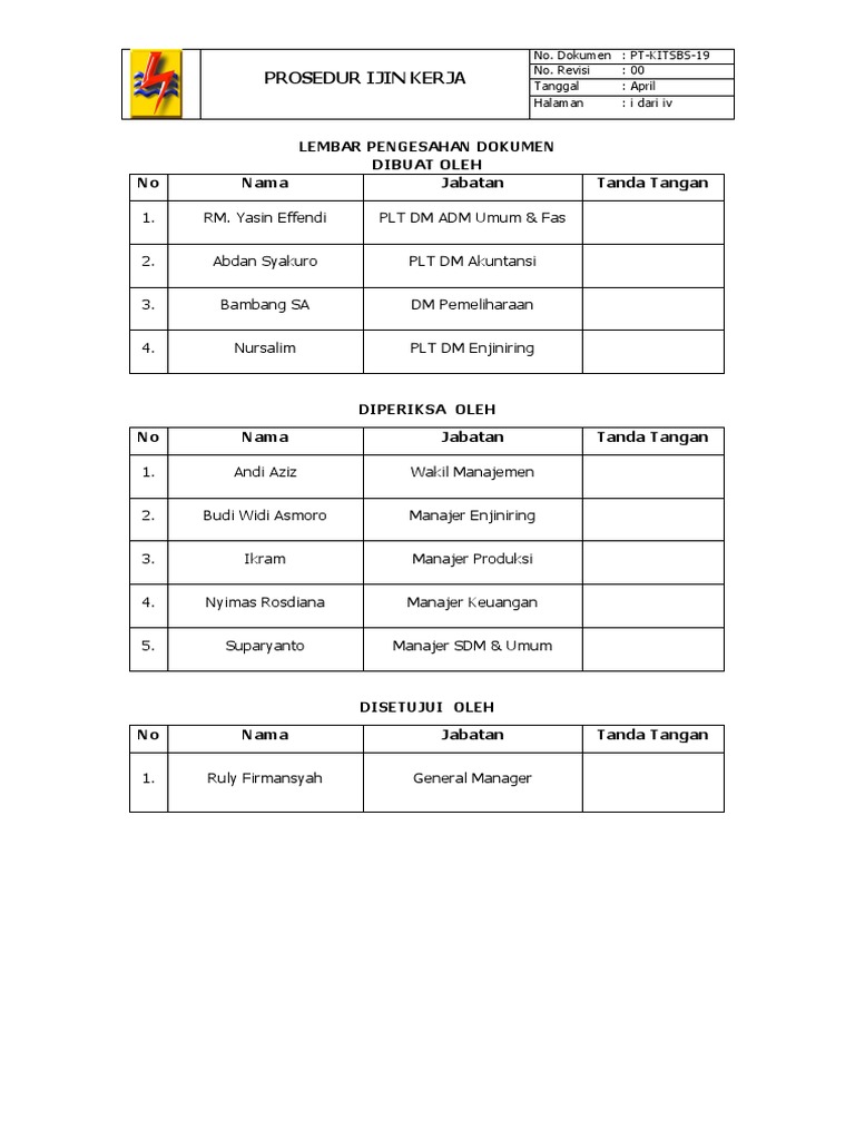 Lembar Pengesahan Dokumen Dibuat Oleh | PDF
