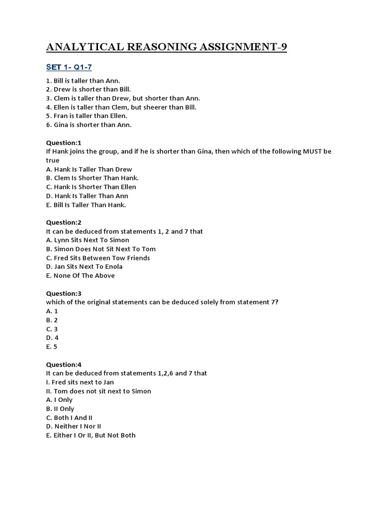 Analytical Reasoning PDF