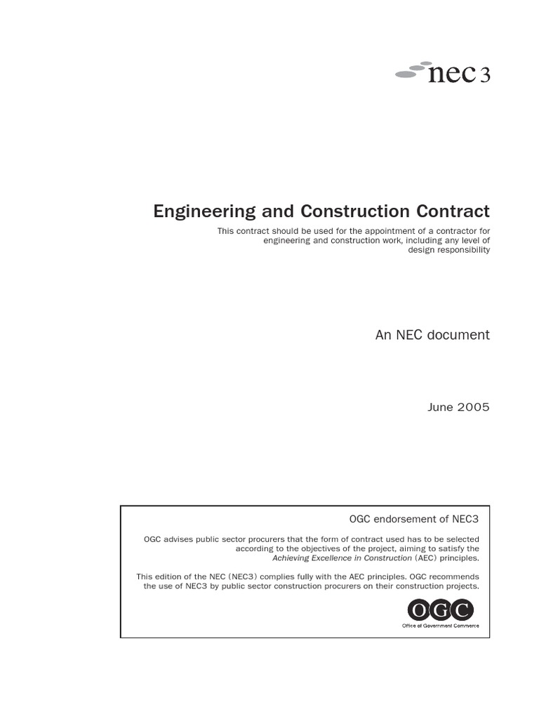 Nec3 engineering and construction contract june 2005 pdf pdf