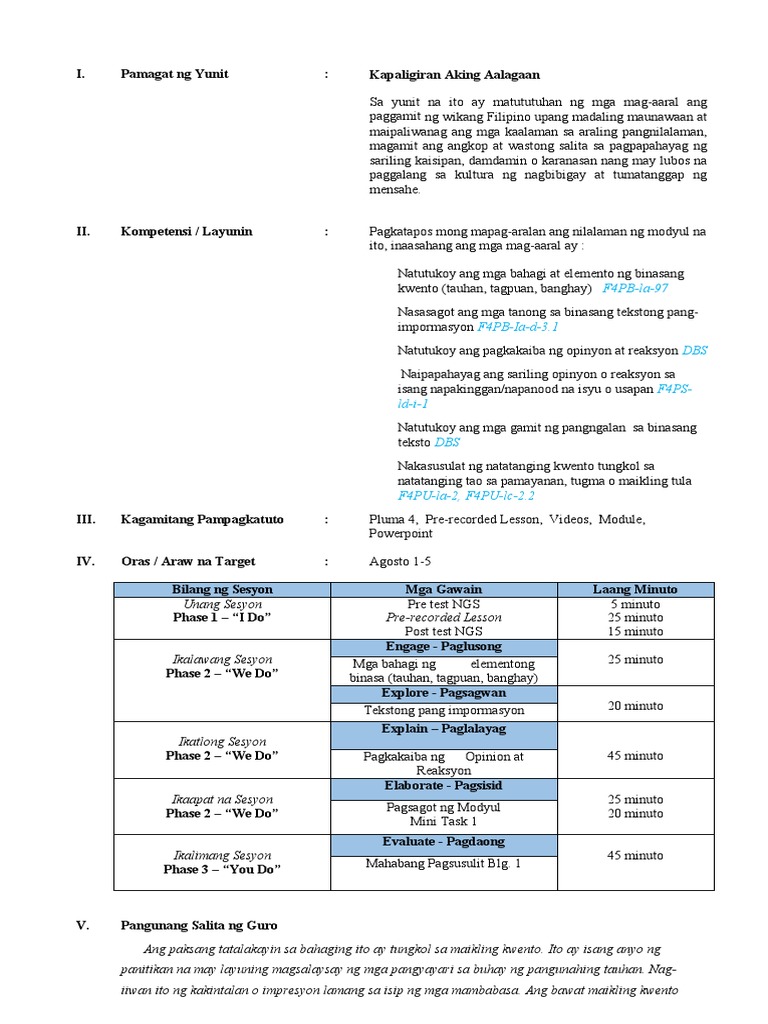 (Fil 4) 1st Q Module 1 | PDF