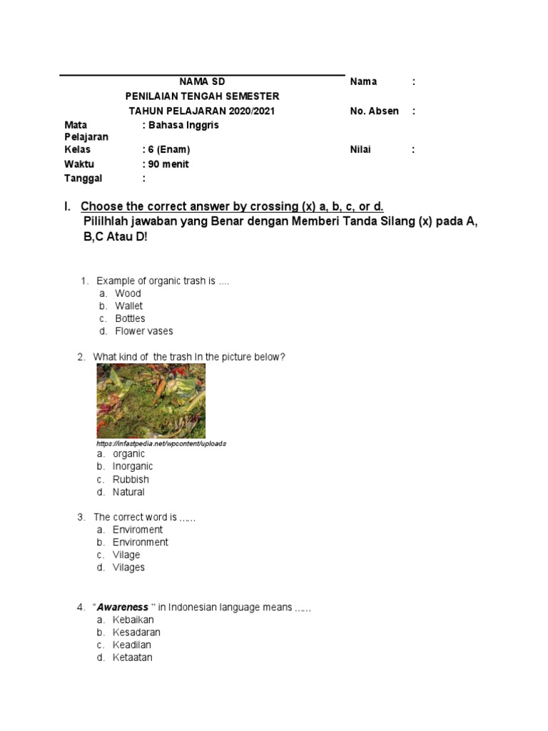Soal Latihan PTS Kelas VI | PDF