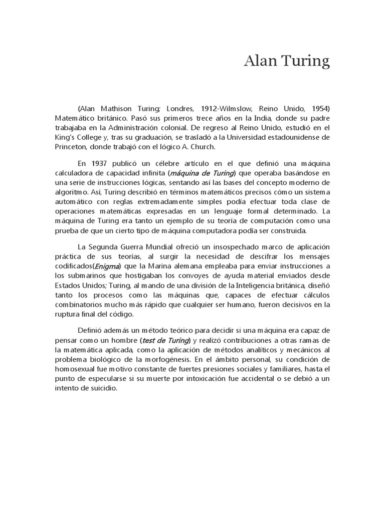 Alan Turing y el descifrado de Enigma | PDF