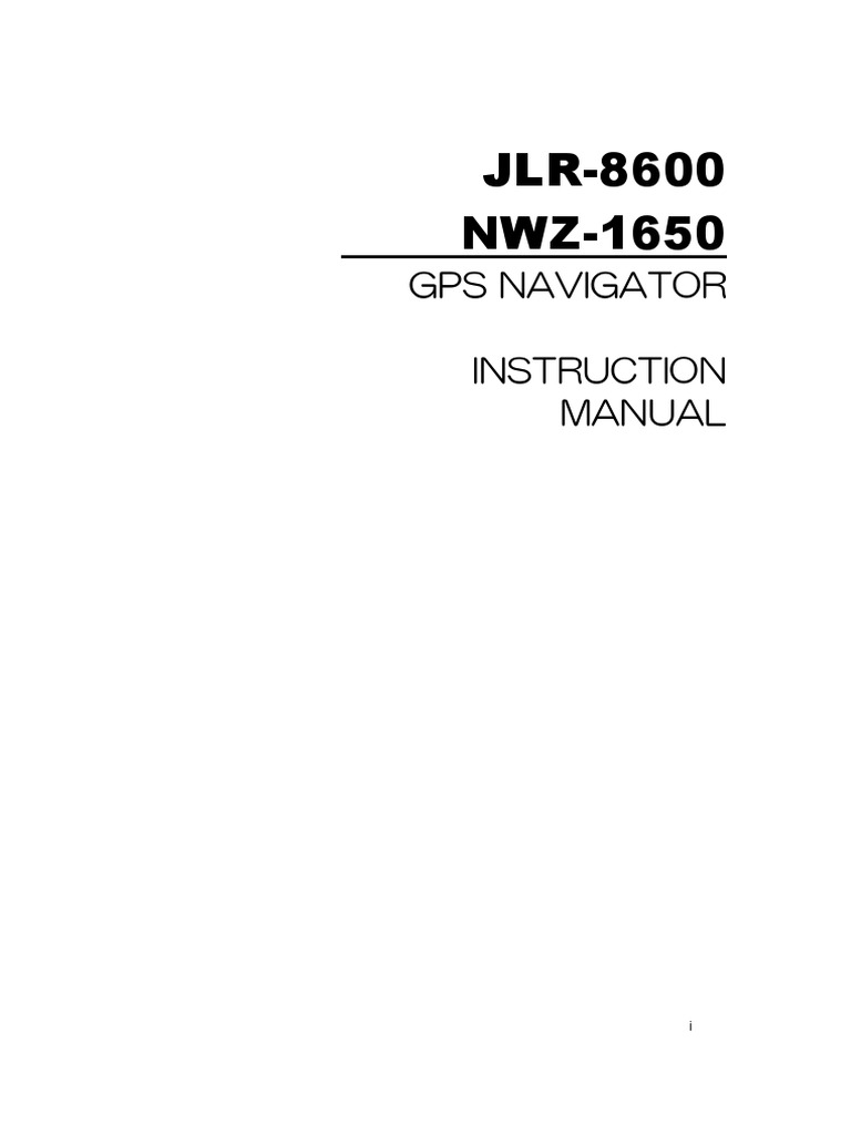 JLR-8600 GPS Navigator Instruction Manual | PDF | Global Positioning ...